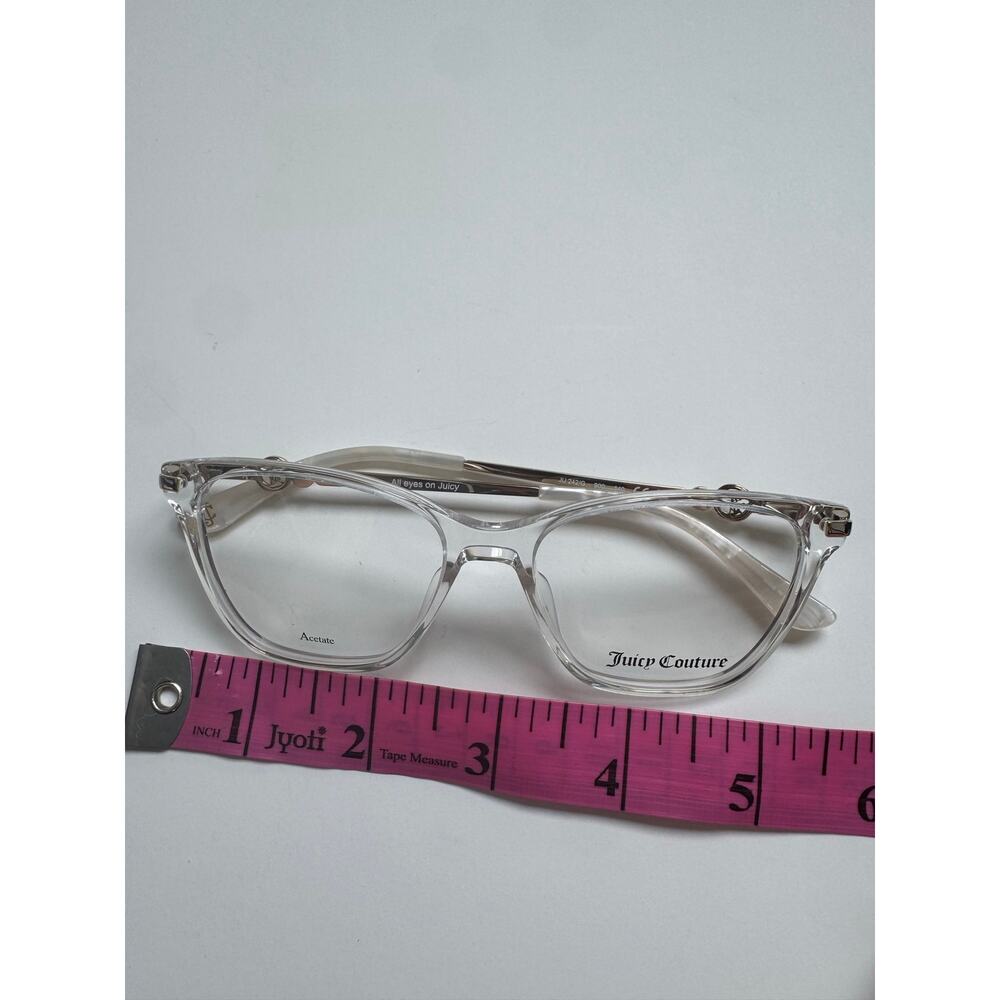 NEW Juicy Couture Crystal square cat eye clear gold glasses - Picture 10 of 10